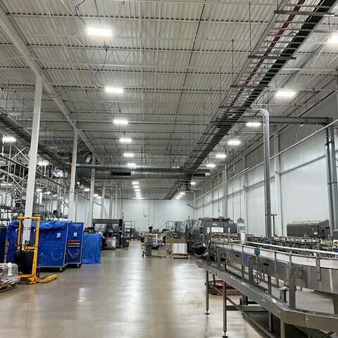 Industrial LED lighting installation by eneroi